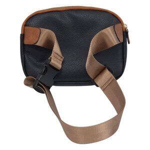 ✨ Black & Tan Faux Leather Belt Bag / Fanny Pack ✨